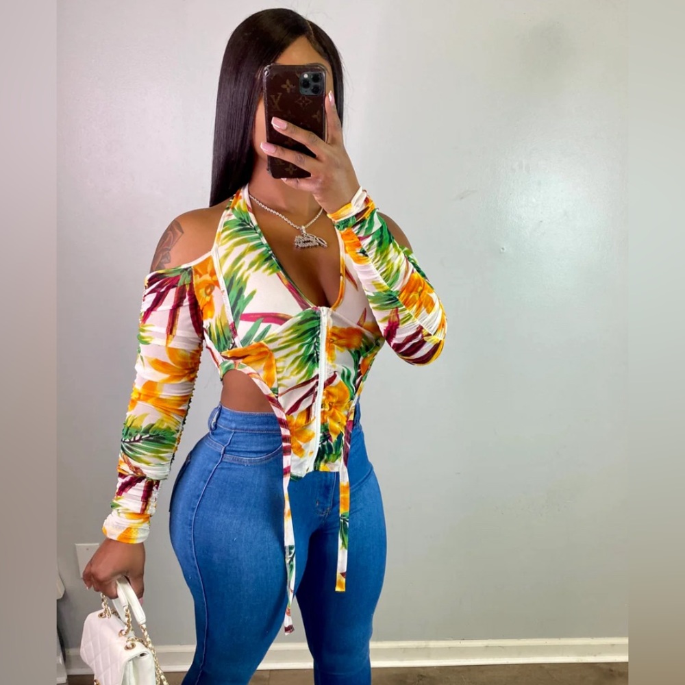 Gorgeous Dolls Transparent Scrunchy Halter Top Blouse